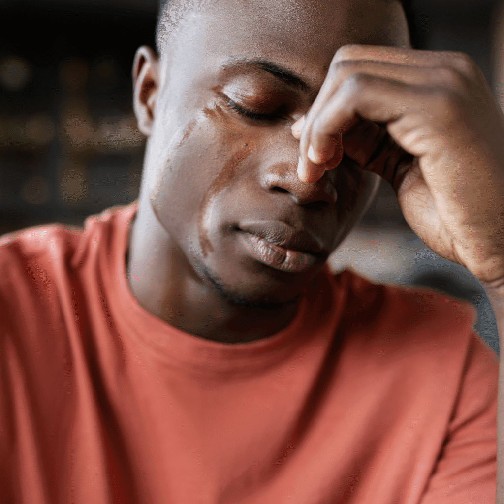 Picture of a man weeping