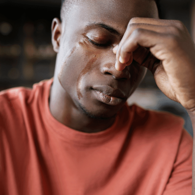 Picture of a man weeping