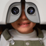 A child having eye test