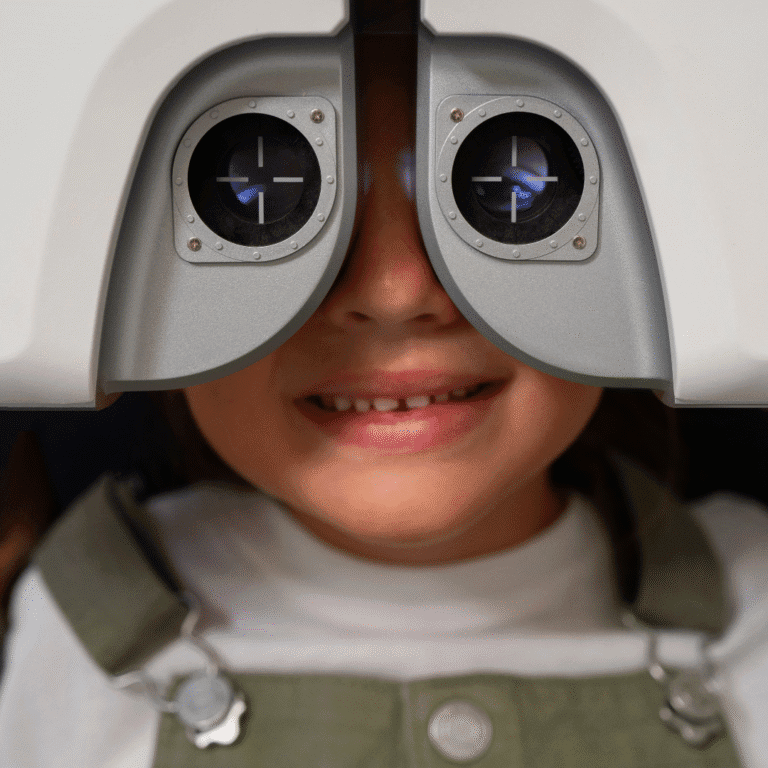 A child having eye test